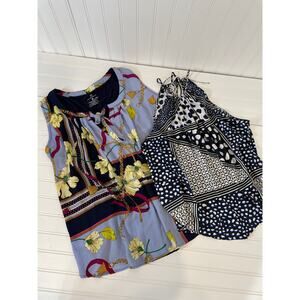 Jones New York & Express Bandana Patchwork Halter & Tank Womens Bundle Size L